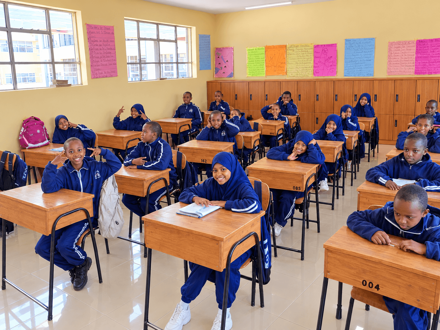 Students in the school library